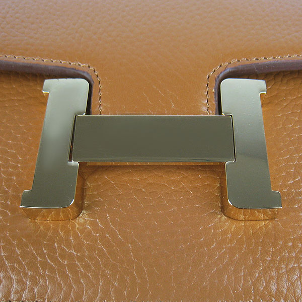 7A Hermes Constance Togo Leather Single Bag Light Coffee Gold Hardware H020